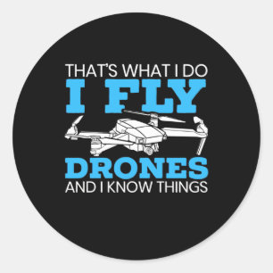 I Fly Drones Classic Round Sticker