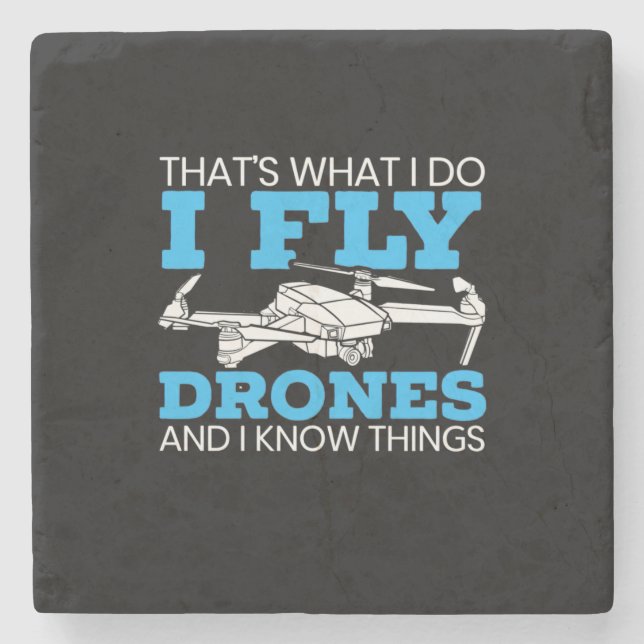 I Fly Drones Stone Coaster (Front)