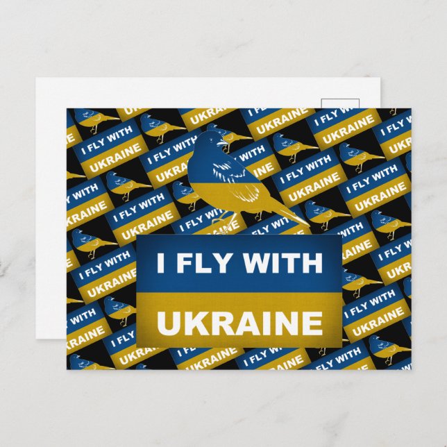 I Fly With Ukraine, National Nightingale Bird Postcard (Front/Back)