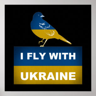 I Fly With Ukraine, National Nightingale Bird Poster