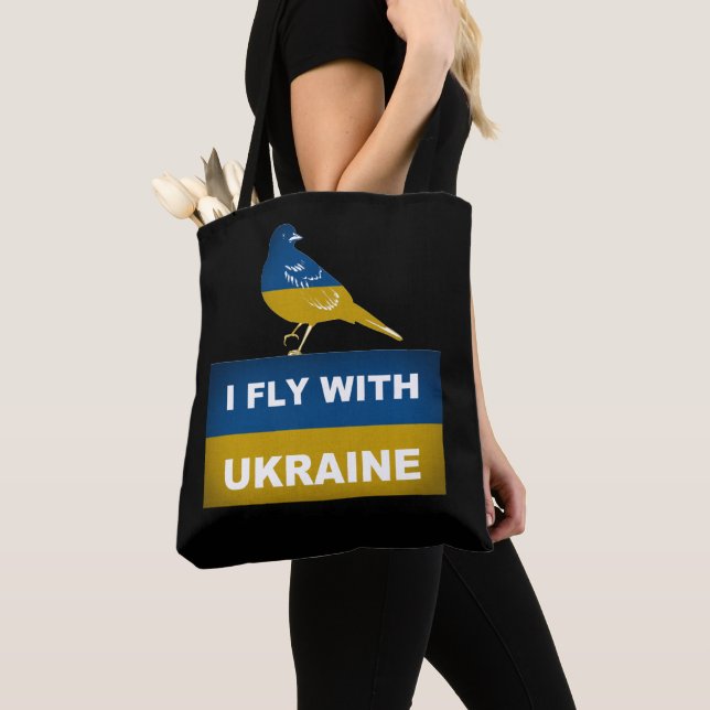 I Fly With Ukraine, National Nightingale Bird Tote Bag (Close Up)