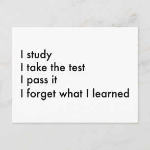 I Forget What I Learned Postcard