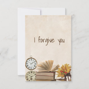 i forgive you flower vintage invitation