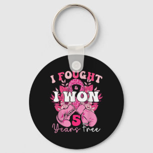 I Fought And I Won 5 Years Free Breast Cancer Awar Key Ring