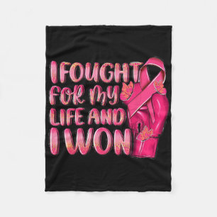 I Fought For My Life And I Won Gloves Boxing Breas Fleece Blanket
