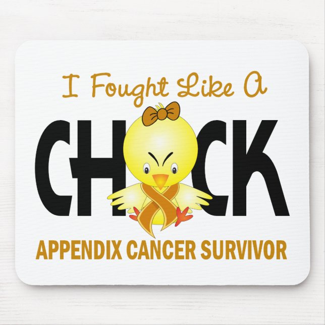 I Fought Like A Chick Appendix Cancer Survivor Mouse Pad (Front)