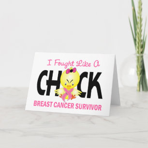 I Fought Like A Chick Breast Cancer Survivor Card