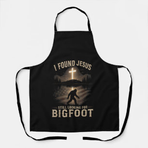I Found Jesus Still Looking Bigfoot Funny Faith Apron