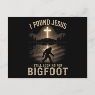 I Found Jesus Still Looking Bigfoot Funny Faith Enclosure Card