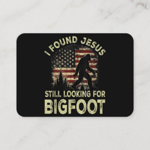 I Found Jesus Still Looking Bigfoot Funny Summer C Business Card