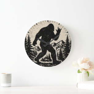 I Found Jesus Still Looking for Bigfoot Sasquatch Large Clock