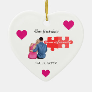  I Found My Missing Piece Couple first valentines  Ceramic Ornament