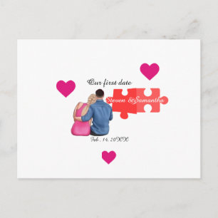 I Found My Missing Piece Couple first valentines Postcard