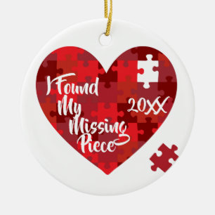 I Found My Missing Piece - Puzzle Heart Ceramic Tree Decoration