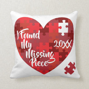 I Found My Missing Piece - Puzzle Heart Cushion