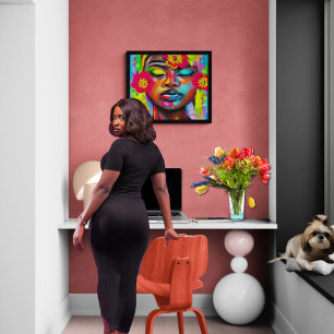 I Found My Peace Abstract Black Woman Portrait Poster