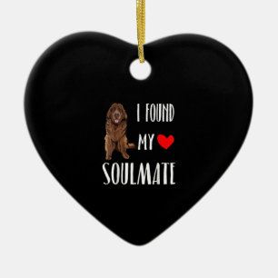 I found my soulmate newfie dog best friend gift ceramic ornament