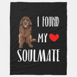I found my soulmate | newfie dog best friend gift fleece blanket