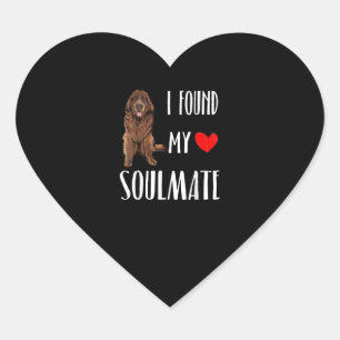 I found my soulmate   newfie dog best friend gift heart sticker