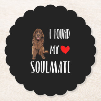 I found my soulmate | newfie dog best friend gift paper coaster