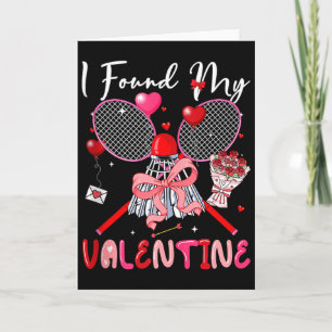 I Found My Valentine Badminton Equipment Bow Tie C Card