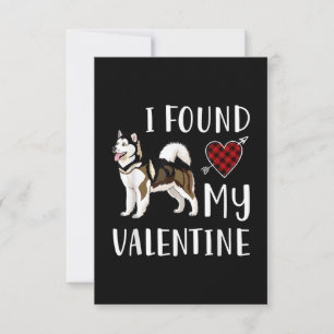I Found My Valentine Day Husky Lover Gift Thank You Card