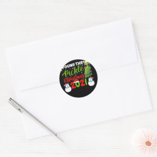 I Found The Pickle Christmas 2021 Santa Pickle Classic Round Sticker