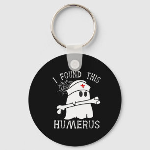 I Found This Humerus Fun Ghost Nurse Halloween  Key Ring