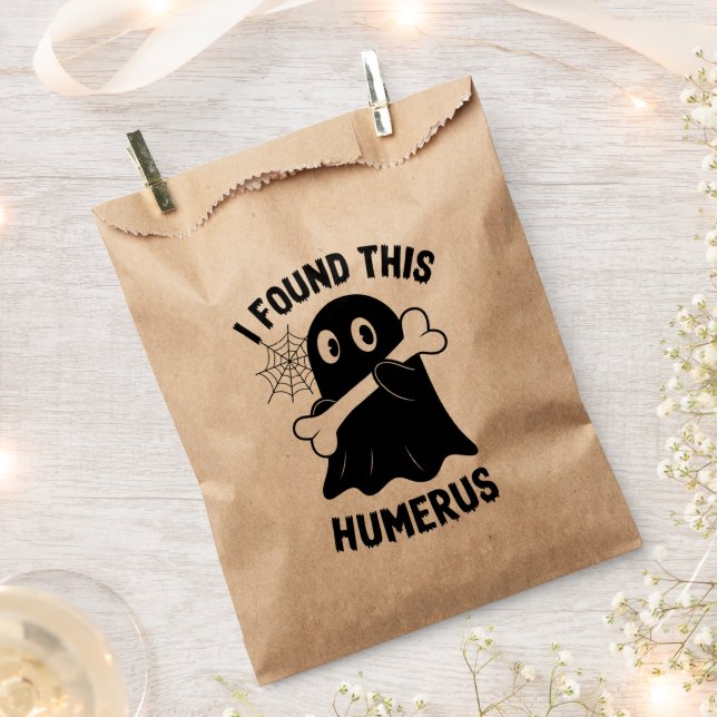 I Found This Humerus Halloween Ghost Favour Bag (Clipped)