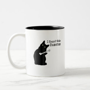 I Found This Humerus Humourous Cat Lover Halloween Two-Tone Coffee Mug
