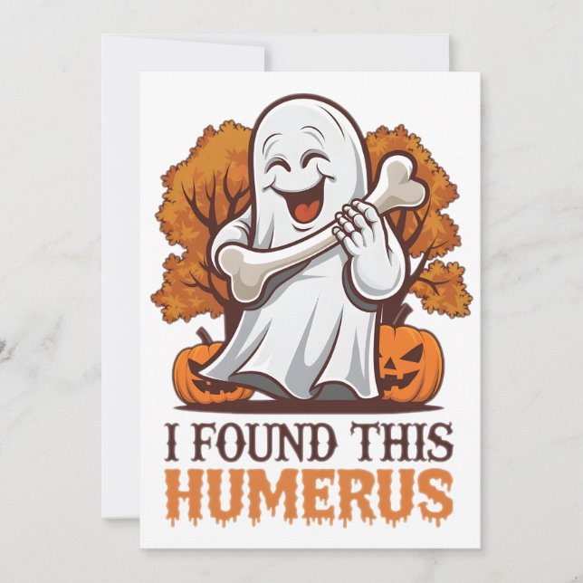 I Found This Humerus Shirt Funny Halloween Party Holiday Card (Front)
