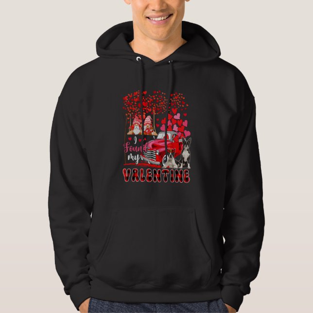 I Found Valentine Two Cute Boston Terriers Couple  Hoodie (Front)