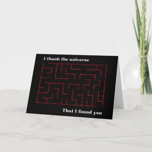 I Found You Maze Glitter Valentine Card (Front)