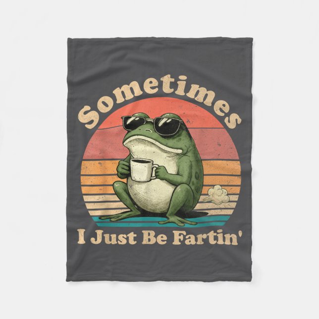 I Frog Sometimes Just Fartin Present Fleece Blanket (Front)