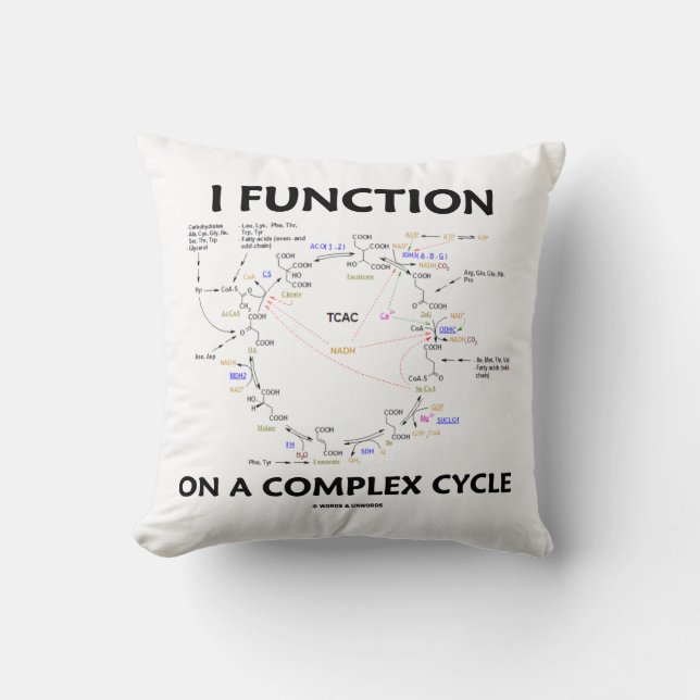 I Function On A Complex Cycle Krebs Cycle Humour Cushion (Front)
