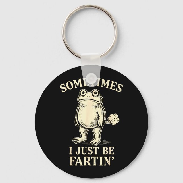 I Funny Fartin Frog Meme Funny Humour Key Ring (Front)