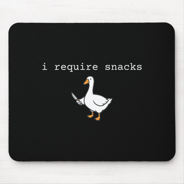I Funny Require Snacks Goblincore Goose Mouse Pad (Front)