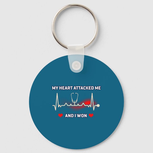 I Funny Survived Heart Attack Heart Attack Key Ring (Front)