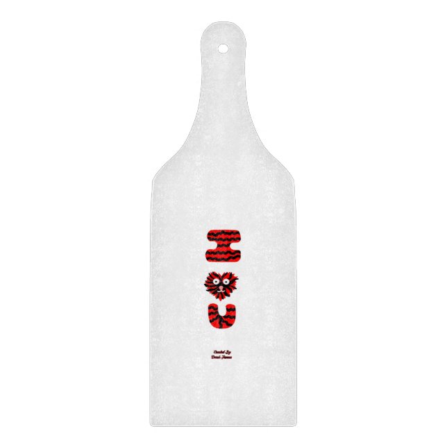 I Fuzzy U Glass Cutting Board Paddle (Front)