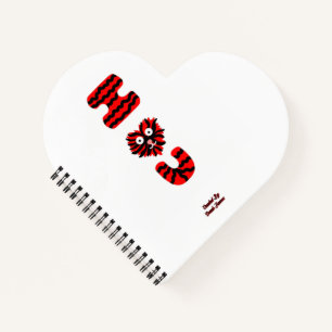 I Fuzzy U Heart Shaped Spiral Notebook