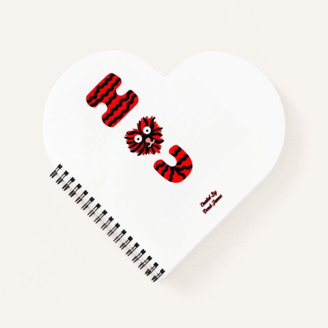 I Fuzzy U Heart Shaped Spiral Notebook (Front)