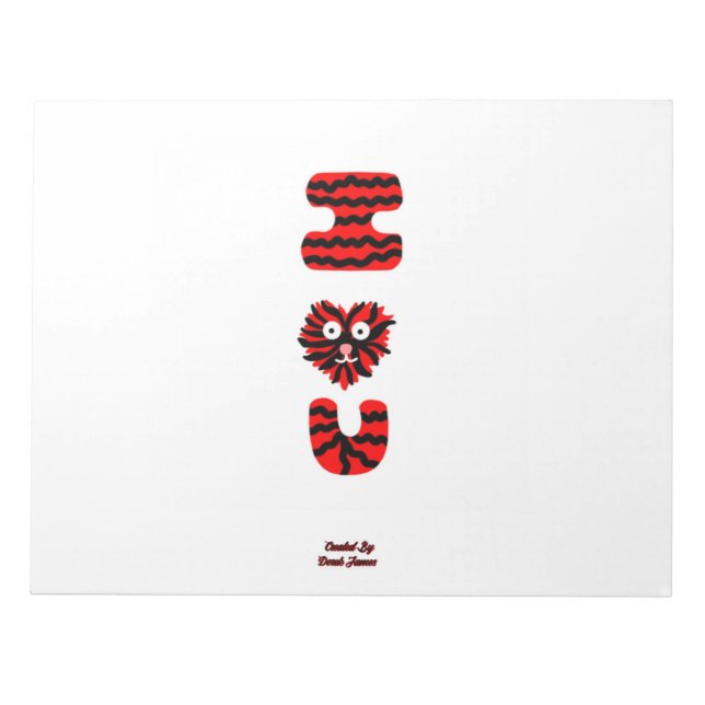 I Fuzzy U Notepad (27.9 cm x 21.6 cm) (Front)