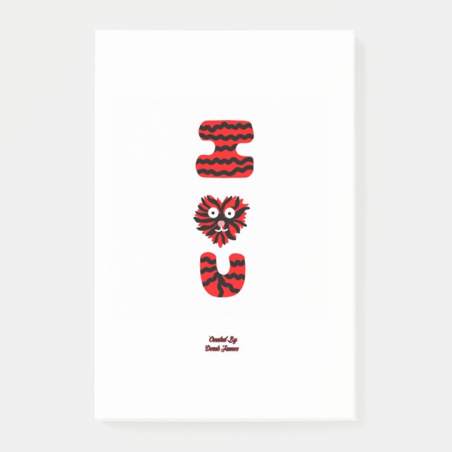 I Fuzzy U Post-it Notes (10.2 cm x 15.2 cm) (Front)