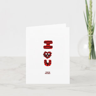 I Fuzzy U Small Vertical Greeting Card