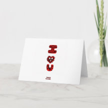 I Fuzzy U Standard Horizontal Greeting Card