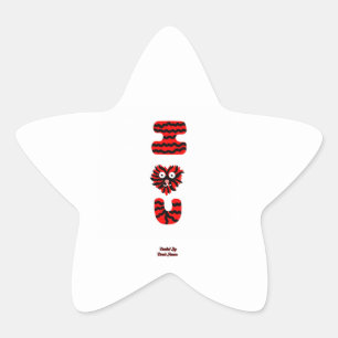 I Fuzzy U Star Sticker