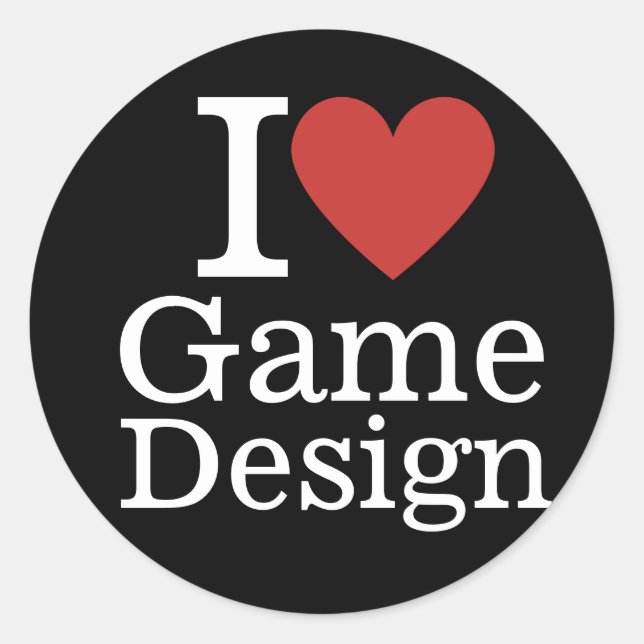 I ❤️ Game Design for Students/Faculty CUSTOM Classic Round Sticker (Front)