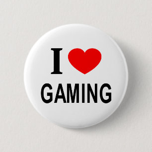 I ❤️ GAMING I LOVE GAMING I HEART GAMING 6 CM ROUND BADGE