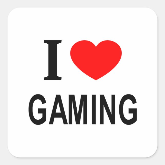 I ❤️ GAMING I LOVE GAMING I HEART GAMING SQUARE STICKER (Front)