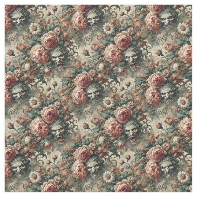 I Gave It Prey – Gothic Victorian Dense Tile Fabric (Close Up)